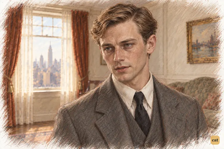Nick Carraway stands in the quiet Manhattan sitting-room just after his last handshake with Jordan.