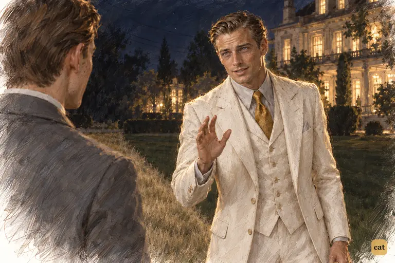 At two in the morning, Gatsby carelessly answers Nick's promise to invite Daisy to tea