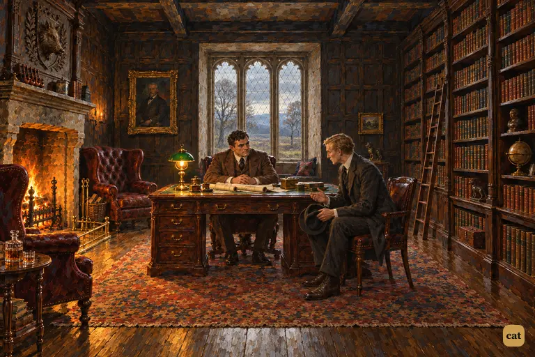 Stapleton sits in the visitor's chair and apologises for the morning's quarrel
