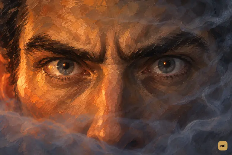 Holmes stares through the smoke, picturing a dead man's desperate run down the yew alley