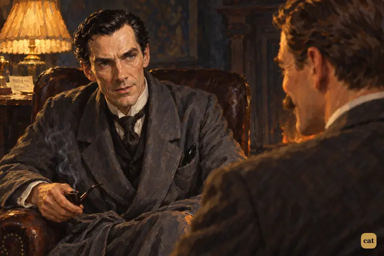 Holmes drops his irony by the lamplight and tells Watson plainly that he fears for him.