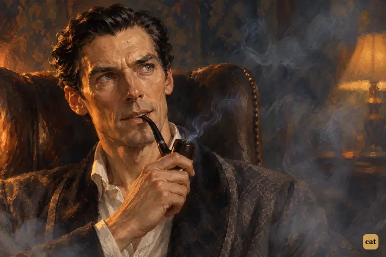 Amid tobacco smoke, Holmes tells Watson with a faint smile he has been to Devonshire