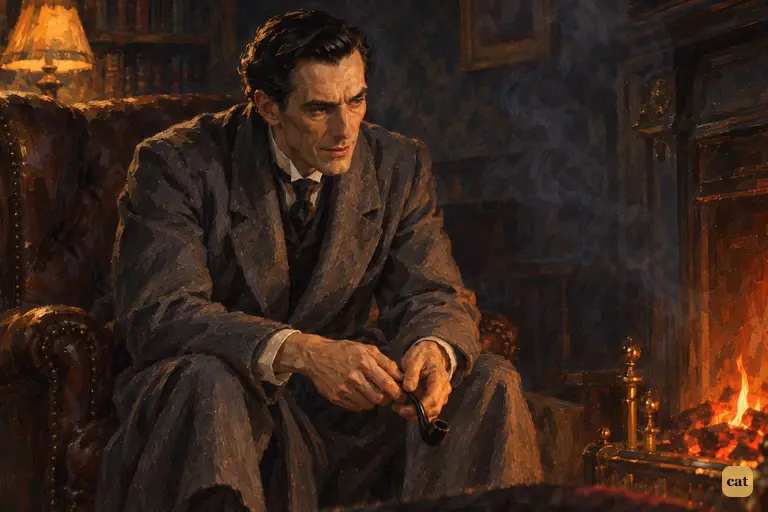 Alone by the dying fire, Holmes admits he has met an opponent as clever as himself