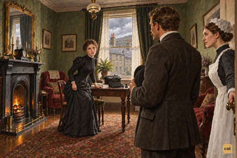Watson steps into the sitting-room in Coombe Tracey.