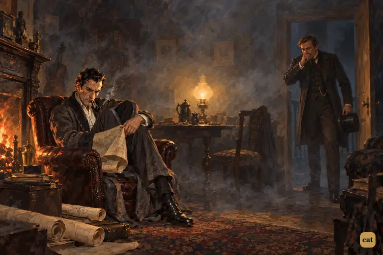 Watson opens the door on a sitting-room so thick with smoke he thinks it is on fire