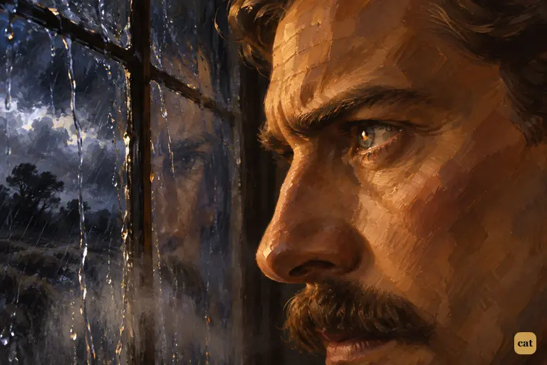 At the rain-lashed library window, Watson swears to reach the heart of the mystery