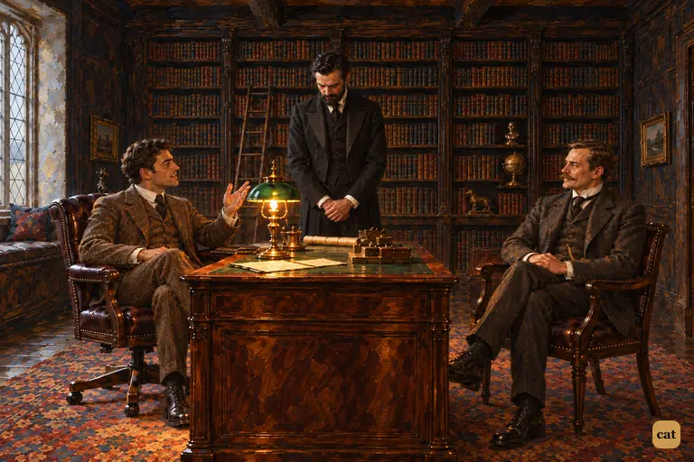 In his foggy study, Sir Henry waves the matter away and agrees to keep Selden's secret.