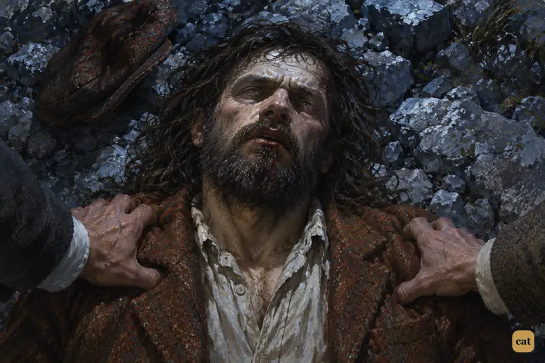 Watson and Holmes turn the dead man over and see Selden the convict, not Sir Henry