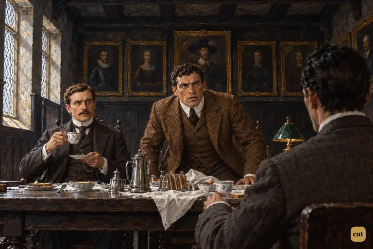 At breakfast, Holmes calmly tells Sir Henry to walk home alone across the moor