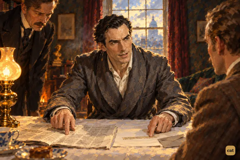 Holmes pins down the Times leader and the warning letter and looks at Watson in triumph