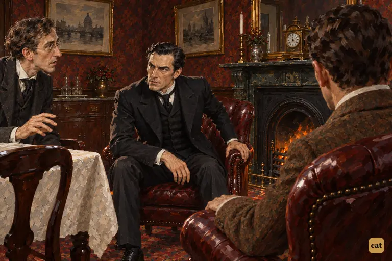 After luncheon, Dr. Mortimer names Barrymore, the butler with the full black beard