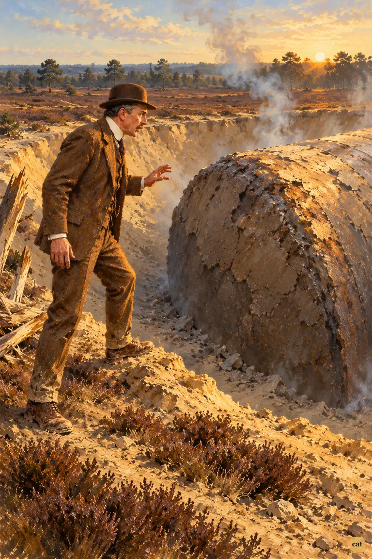 At dawn on Horsell Common, Ogilvy stands alone on the lip of the fresh crater.