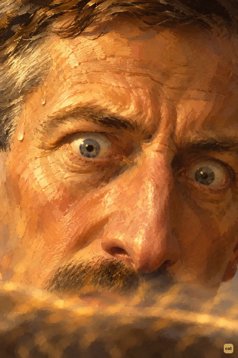 Ogilvy's eyes go wide: something inside the cylinder is unscrewing its top