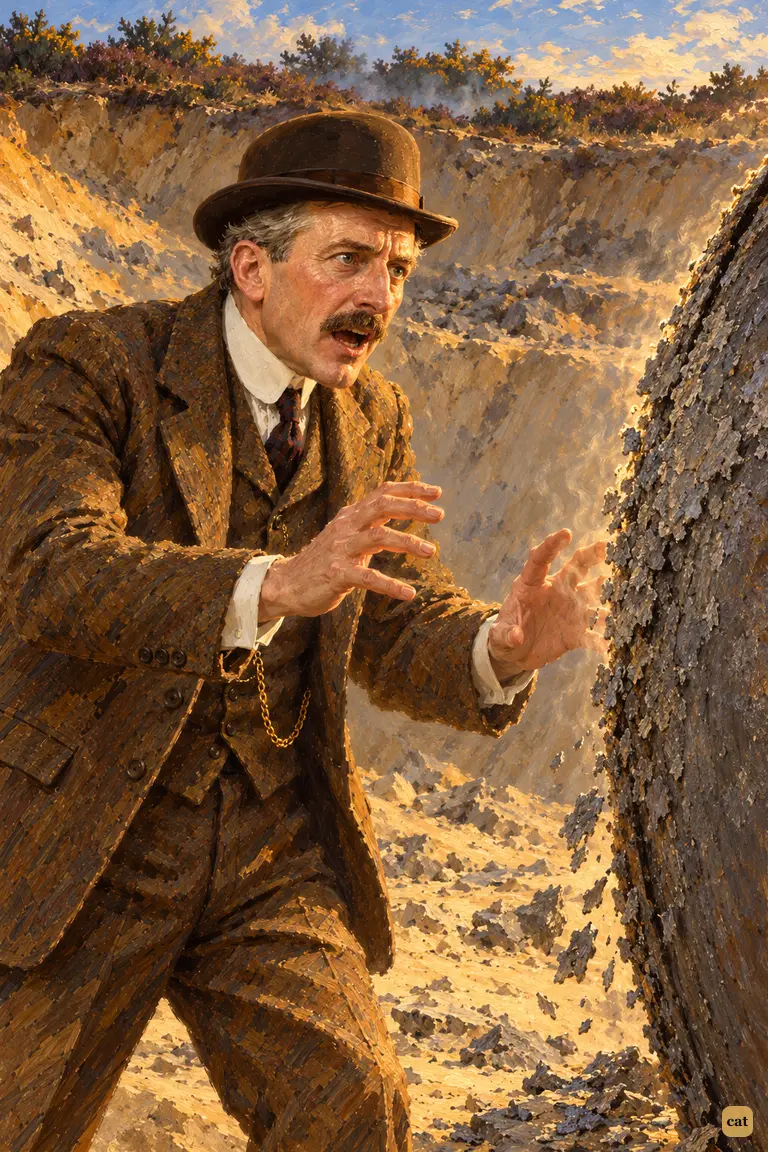 Alone on the crater floor at dawn, Ogilvy realises someone is trapped inside the scorching cylinder.