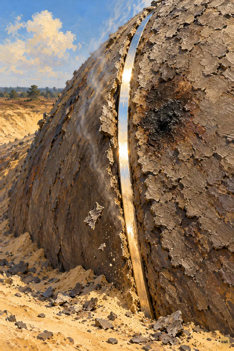 A close look at the rim of the Martian cylinder on Horsell Common.