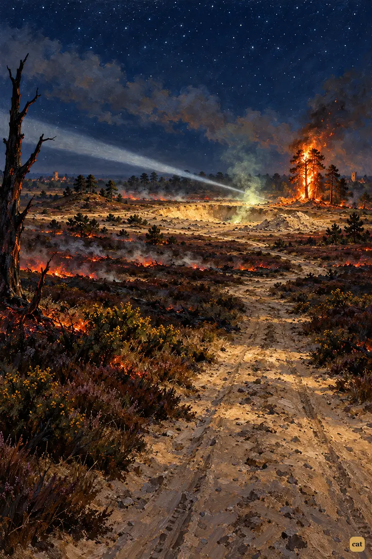 Horsell Common lies silent under the stars on Friday night.