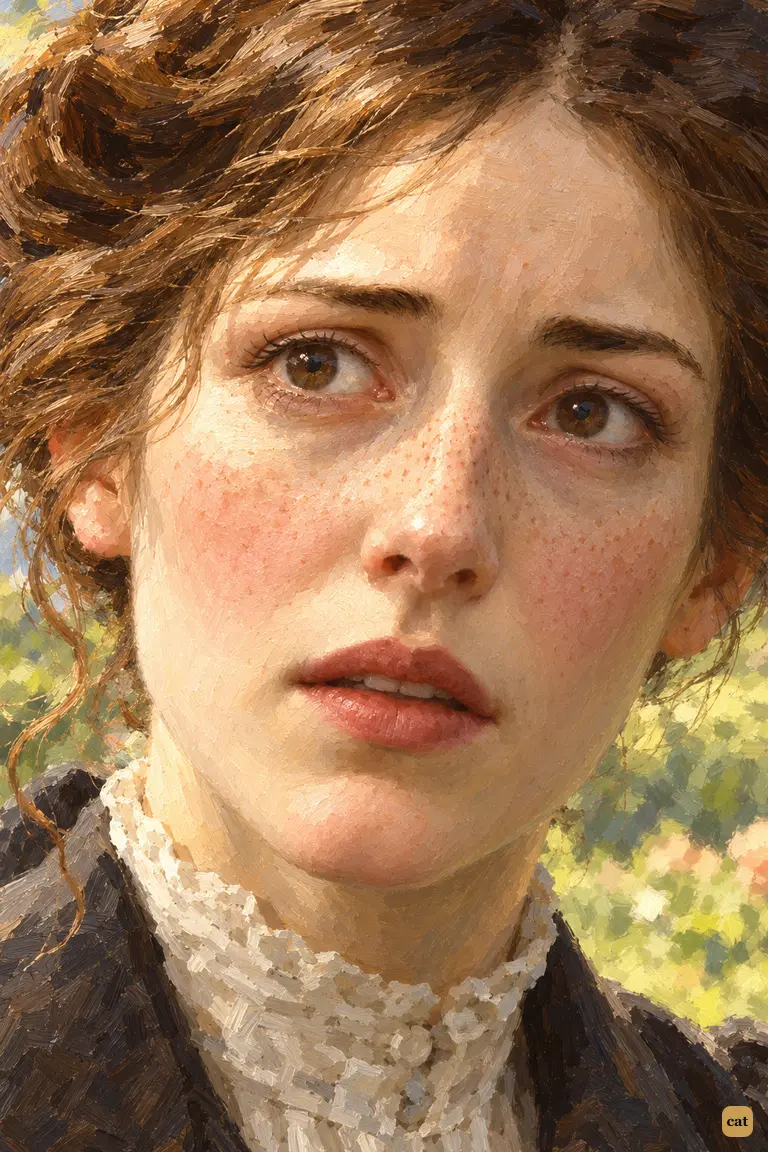 In the sunlit June garden, the narrator's wife looks at the husband she believed dead.
