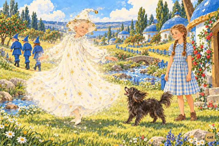 The Good Witch of the North spins on her heel and begins to fade in a shimmer of stars.