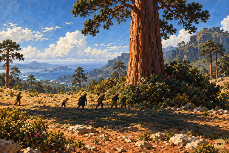 Flint's tall tree, a red-columned pine nearly two hundred feet high, is found at last