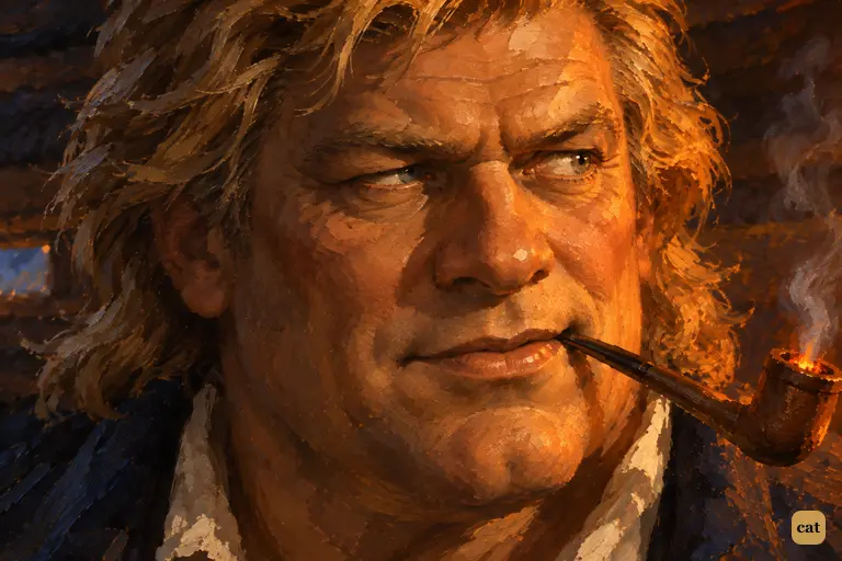 Long John Silver's torchlit face stays unreadable as he tells Jim he'll bear it in mind
