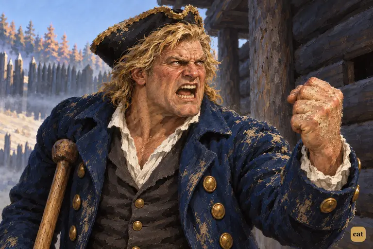His parley refused, Long John Silver drops his cheerful mask.