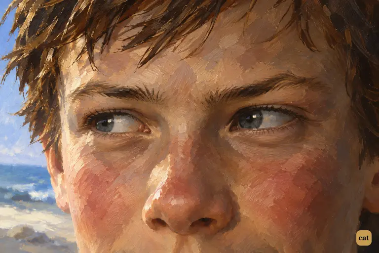 Jim's eyes in an extreme close-up.