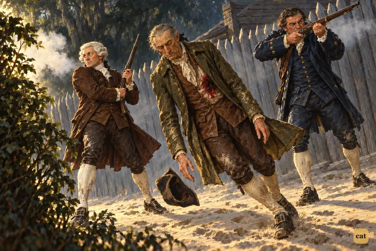 A pistol cracks from the bush and old Tom Redruth pitches forward onto the sand